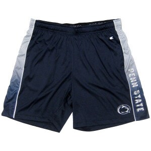 navy youth shorts with Penn State down left leg and Athletic Logo